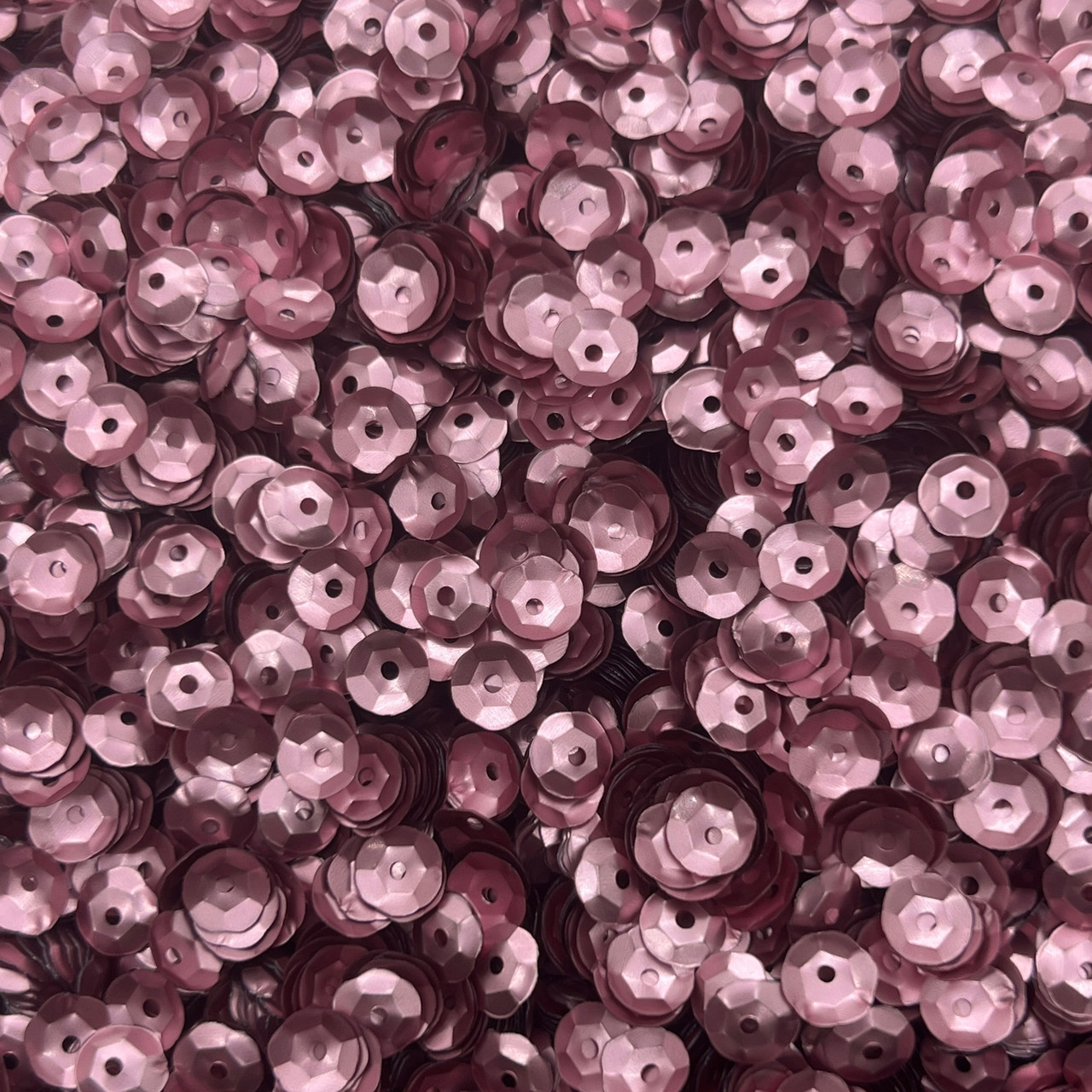 6mm Cup Sequins Rose Pink Matte Satin Shimmer