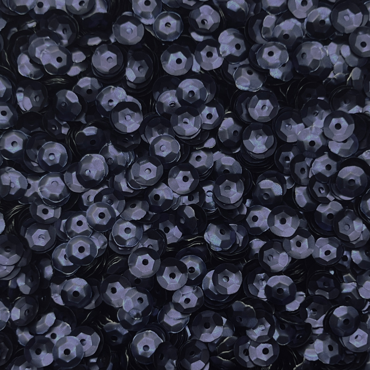 6mm Cup Sequins Navy Blue Matte Satin Shimmer