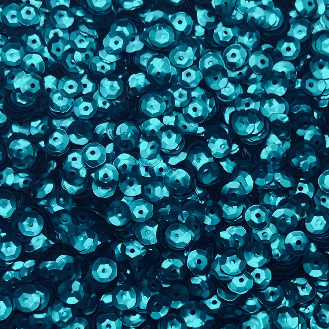 6mm Cup Sequins Teal Blue Green Matte Satin Shimmer