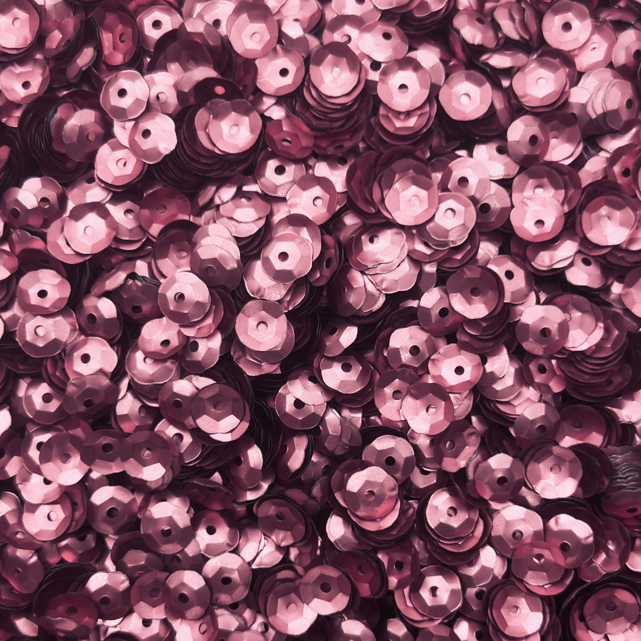 6mm Cup Sequins Dusty Rose Pink Matte Satin Shimmer