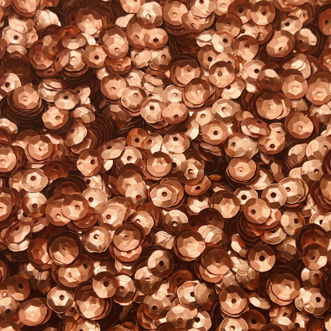 6mm Cup Sequins Copper Matte Satin Shimmer