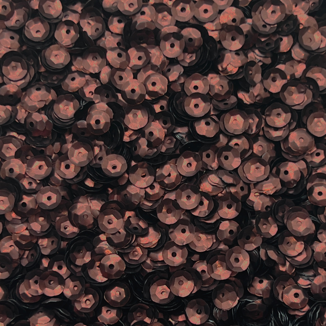 6mm Cup Sequins Chocolate Browm Matte Satin Shimmer