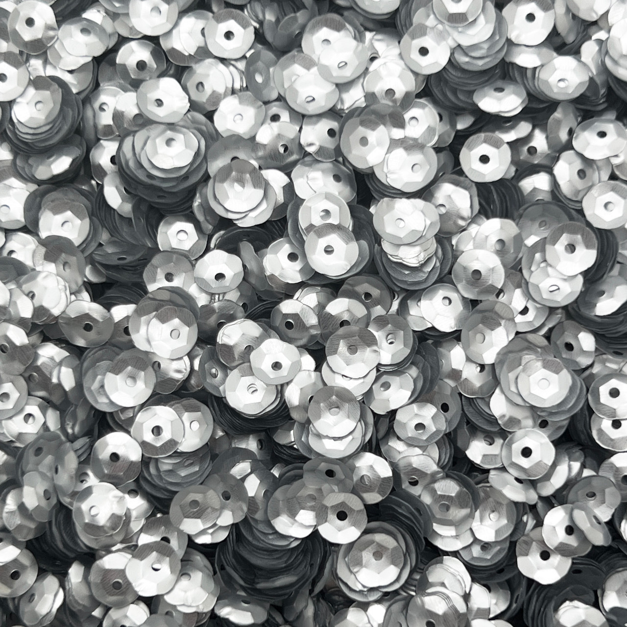 6mm Cup Sequins Silver Matte Satin Shimmer