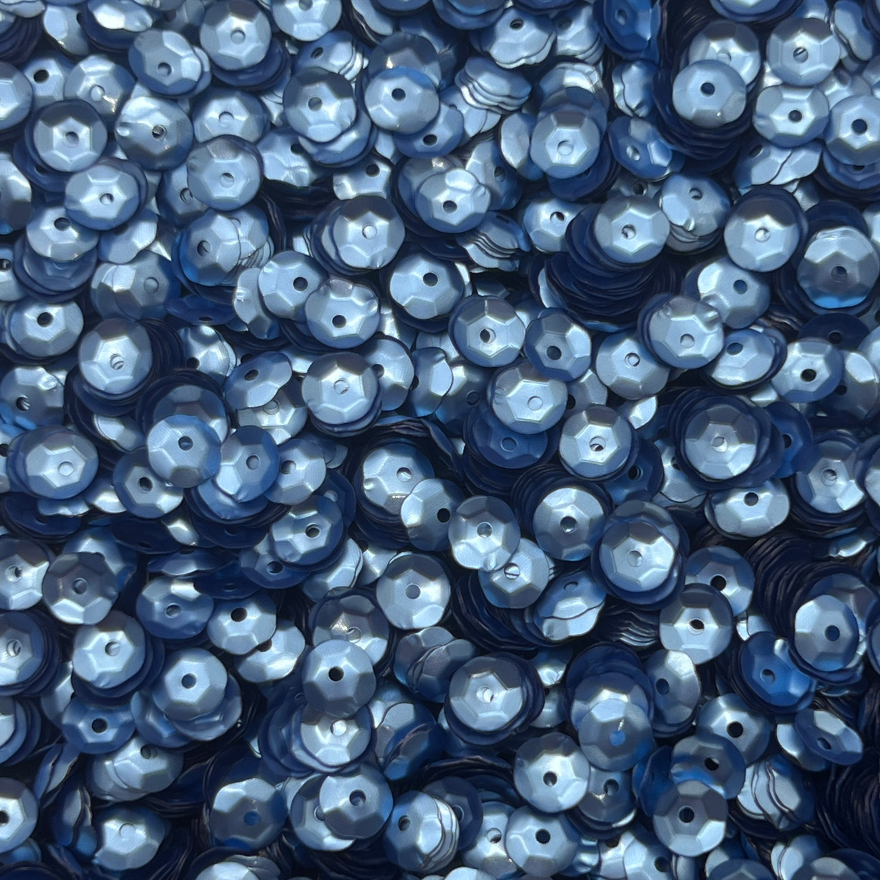 6mm Cup Sequins Periwinkle Blue Matte Satin Shimmer