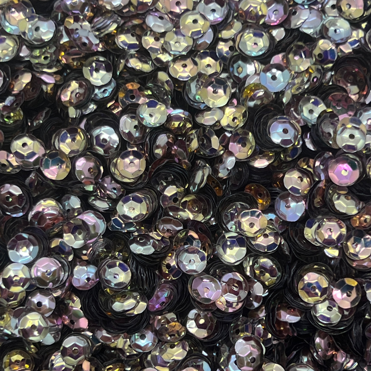 6mm Cup Sequins Gold Metallic Rainbow Iris Shiny