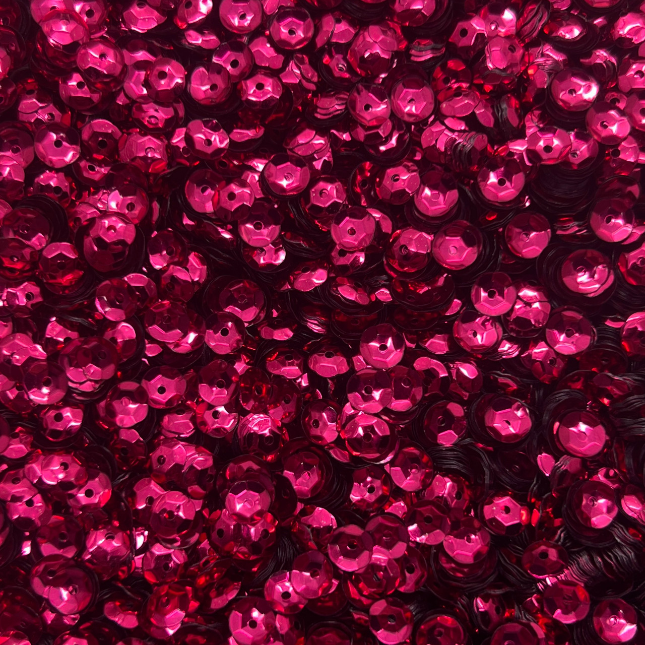 6mm Cup Sequins Raspberry Pink Metallic Shiny