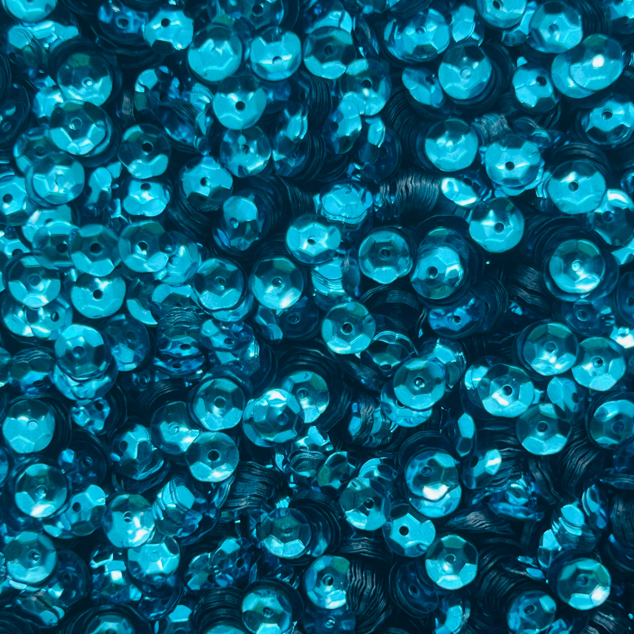 6mm Cup Sequins Rich Teal Green Metallic Shiny