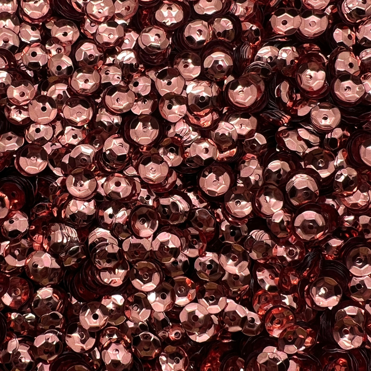 6mm Cup Sequins Copper Rose Metallic Shiny
