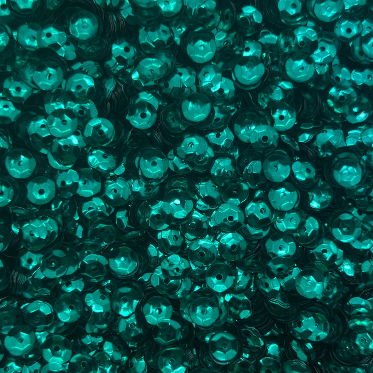 6mm Cup Sequins Emerald Green Metallic Shiny