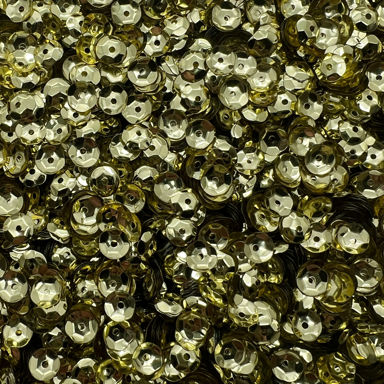 6mm Cup Sequins Pale Yellow Gold Metallic Shiny