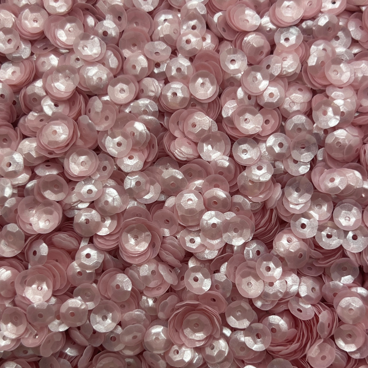 6mm Cup Sequins Pink Pearl Translucent