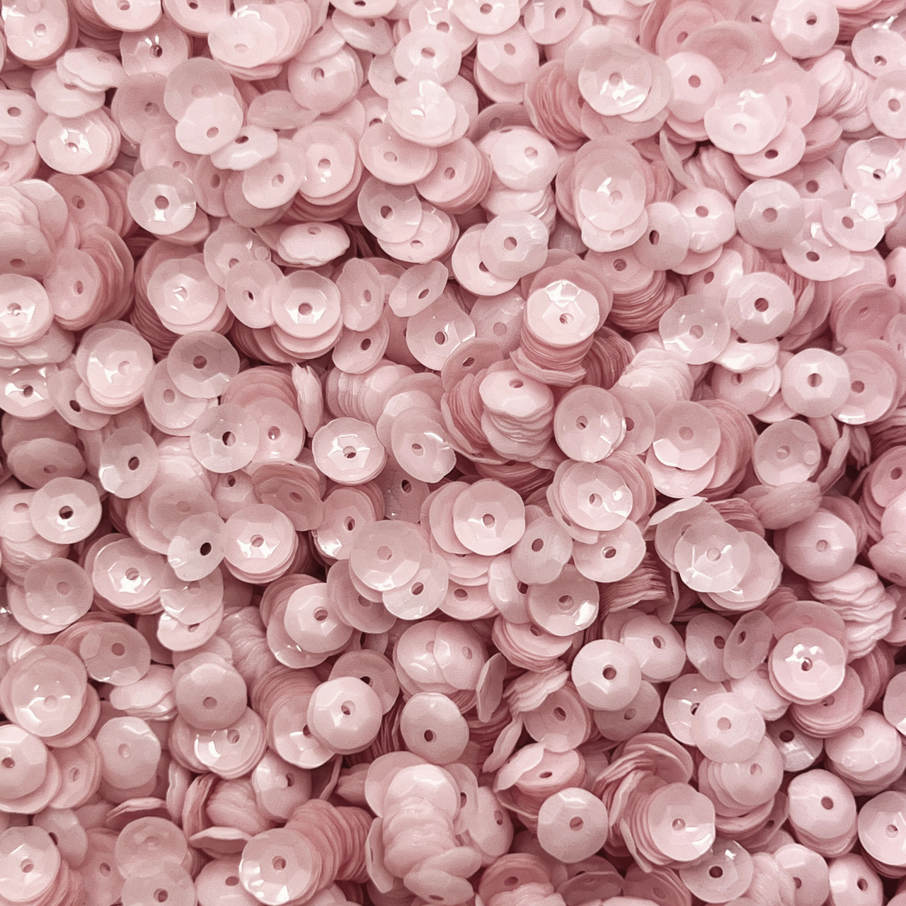 6mm Cup Sequins Palest Pink Translucent Glossy