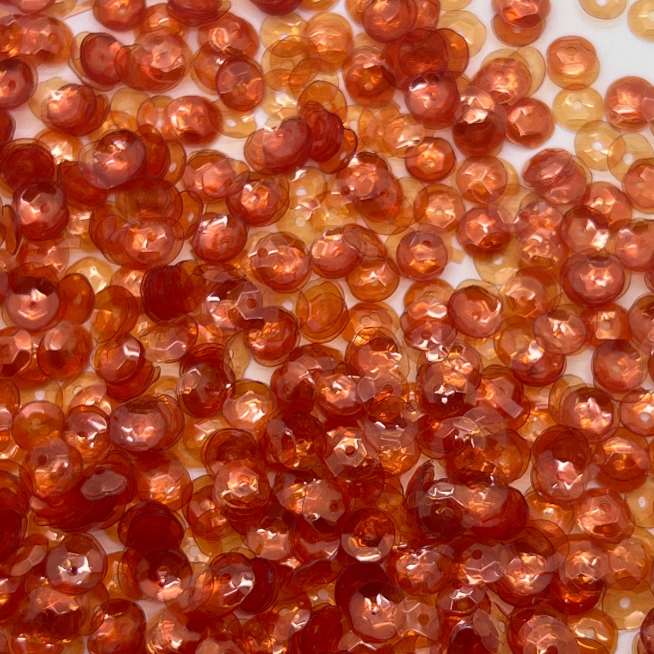 6mm Cup Sequins Amber Transparent see-through.