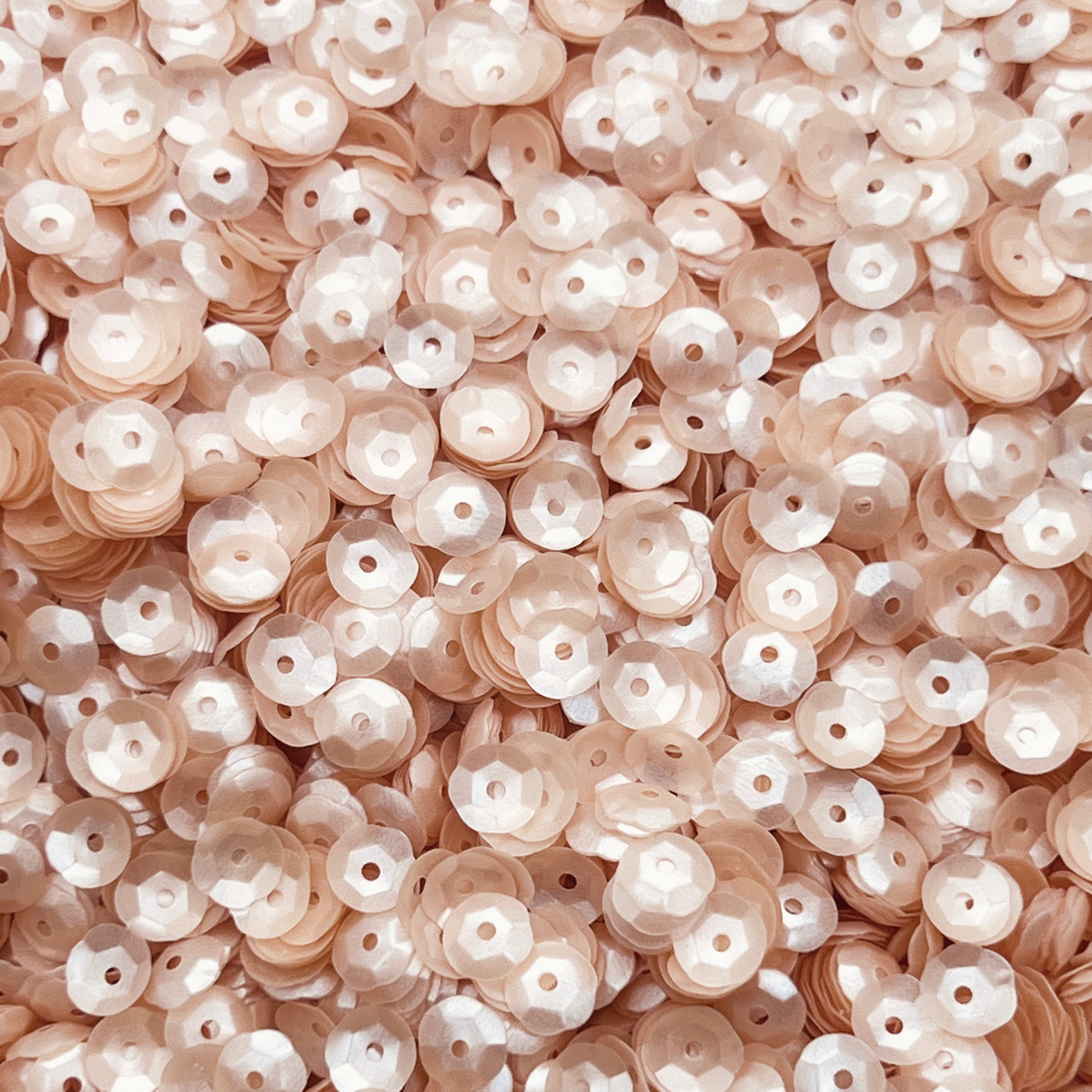 6mm Cup Sequins Champagne Gold Pearl Translucent