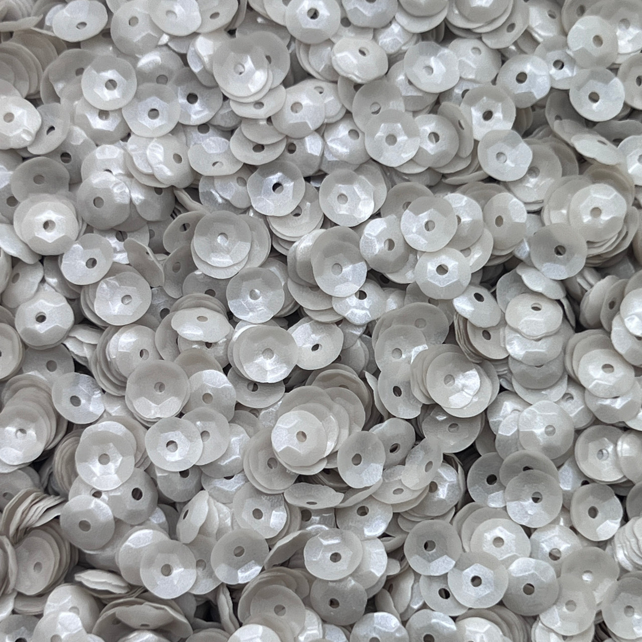 6mm Cup Sequins Beige Transparent Matte Satin