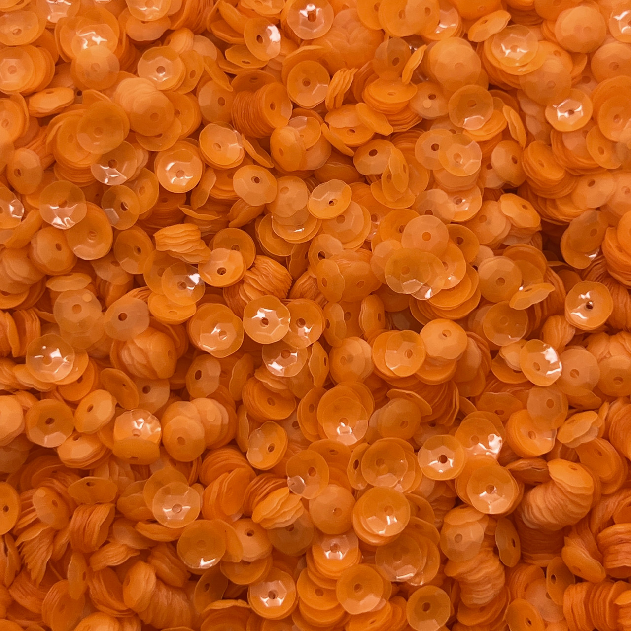 6mm Cup Sequins Light Orange Transparent Fluorescent