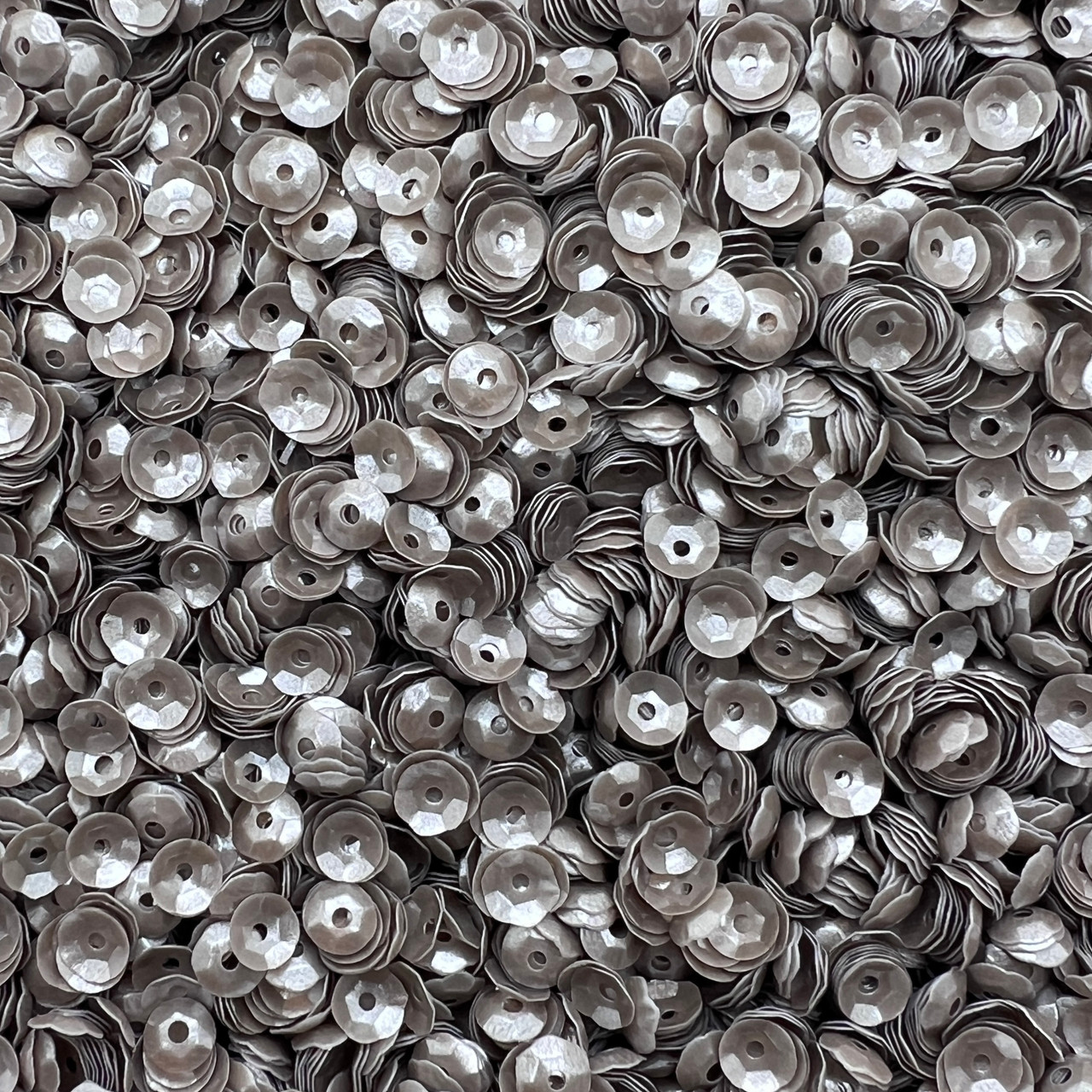 5mm Cup Sequins Taupe Brown Pearl Translucent