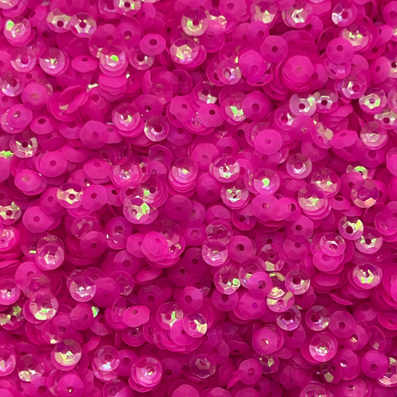 5mm Cup Sequins Bright Pink Fluorescent Crystal Iris Duo