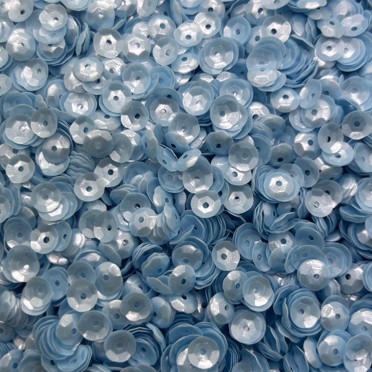 6mm Cup Sequins Light Blue Pearl Translucent
