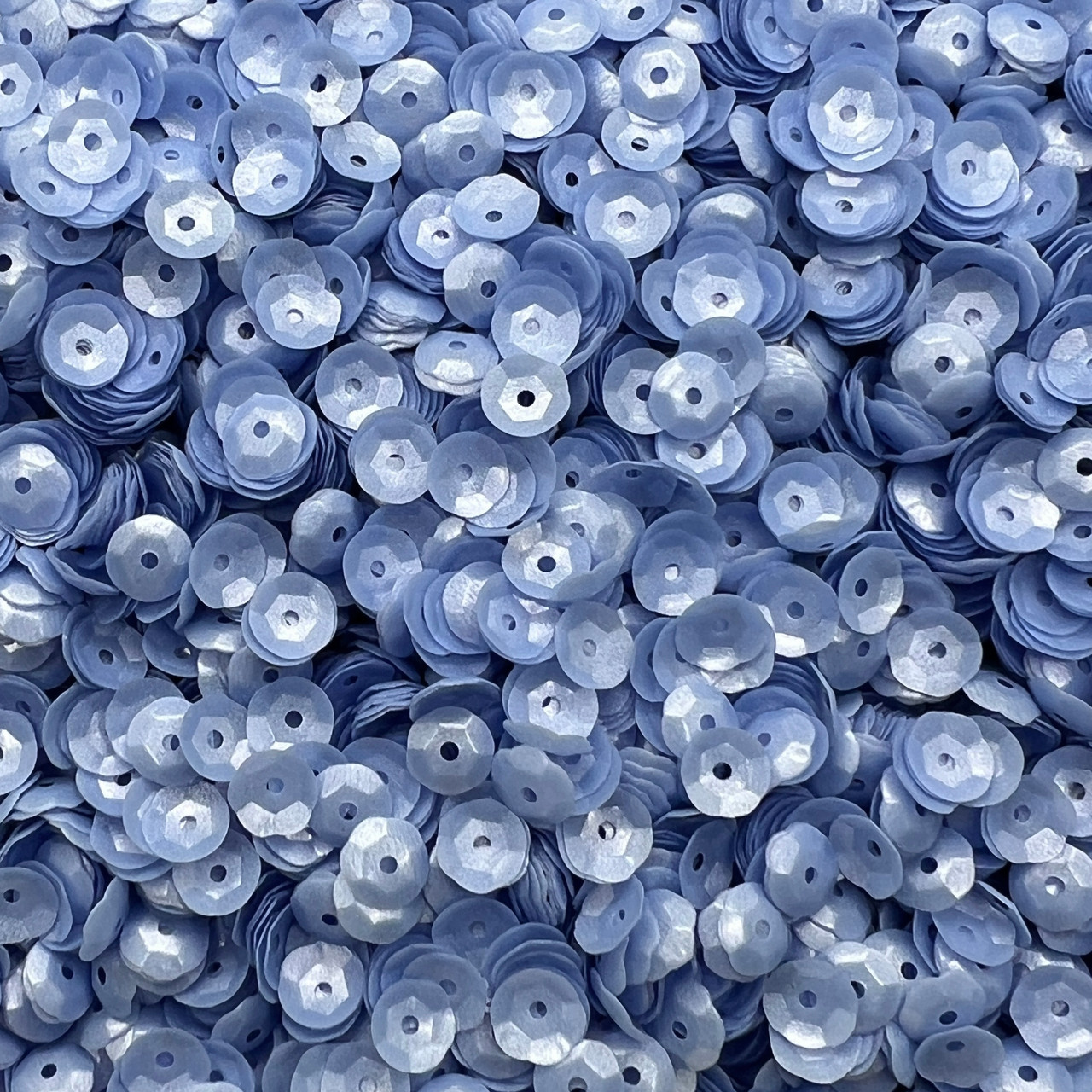 6mm Cup Sequins Blue Pearl Translucent