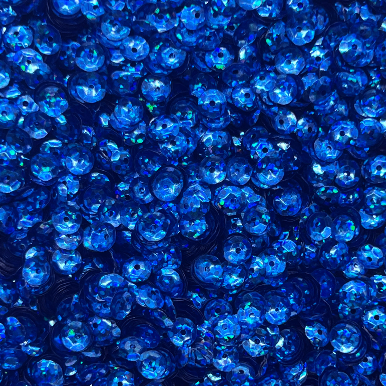 6mm Cup Sequins Capri Blue Hologram Glitter Sparkle