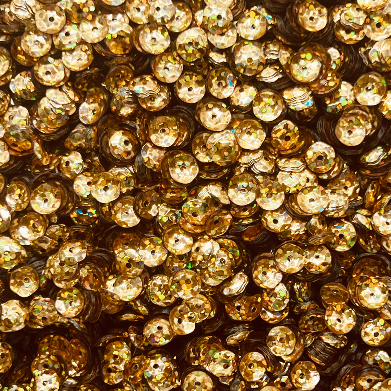 6mm Cup Sequins Yellow Gold Hologram Glitter Sparkle