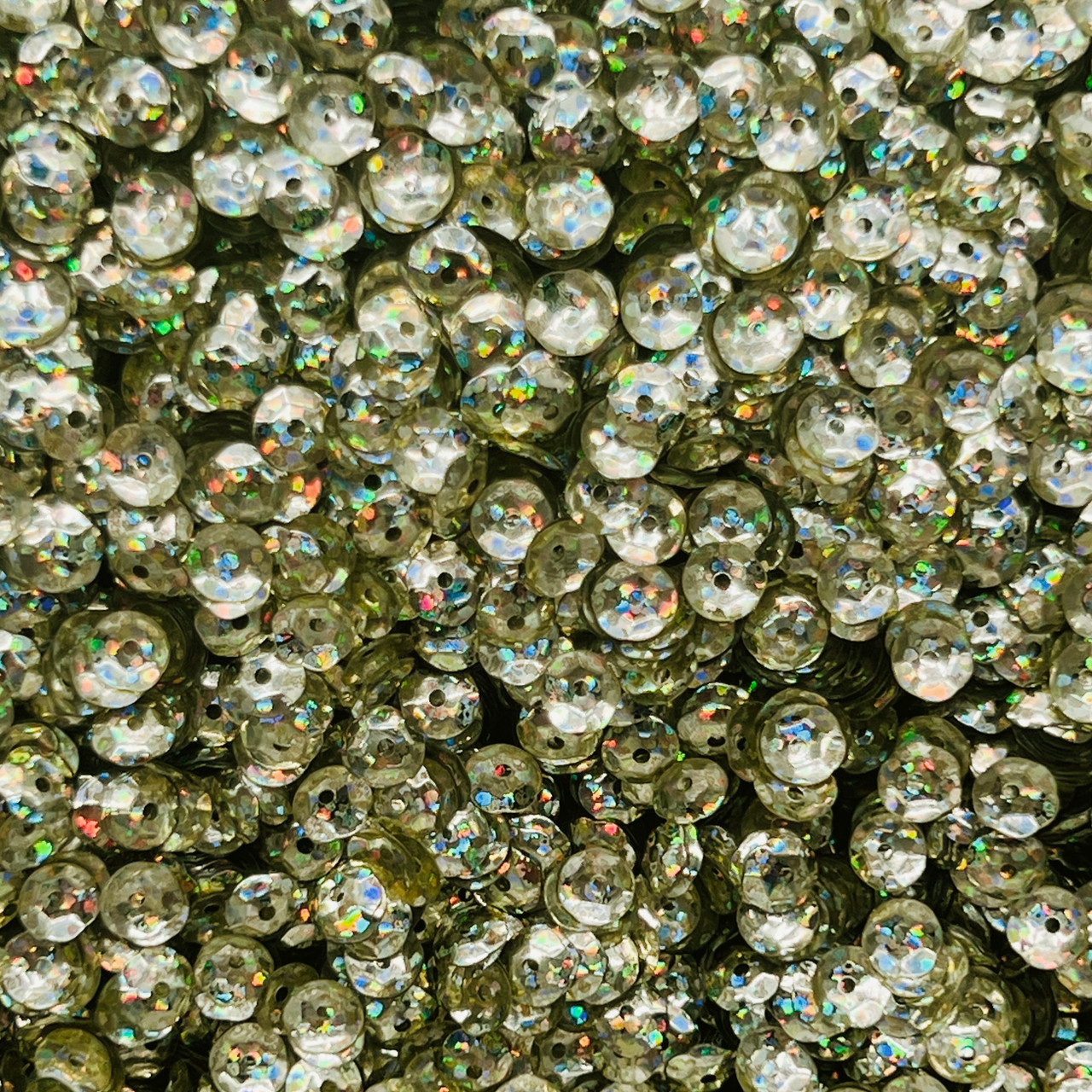 6mm Cup Sequins White Gold Hologram Glitter Sparkle