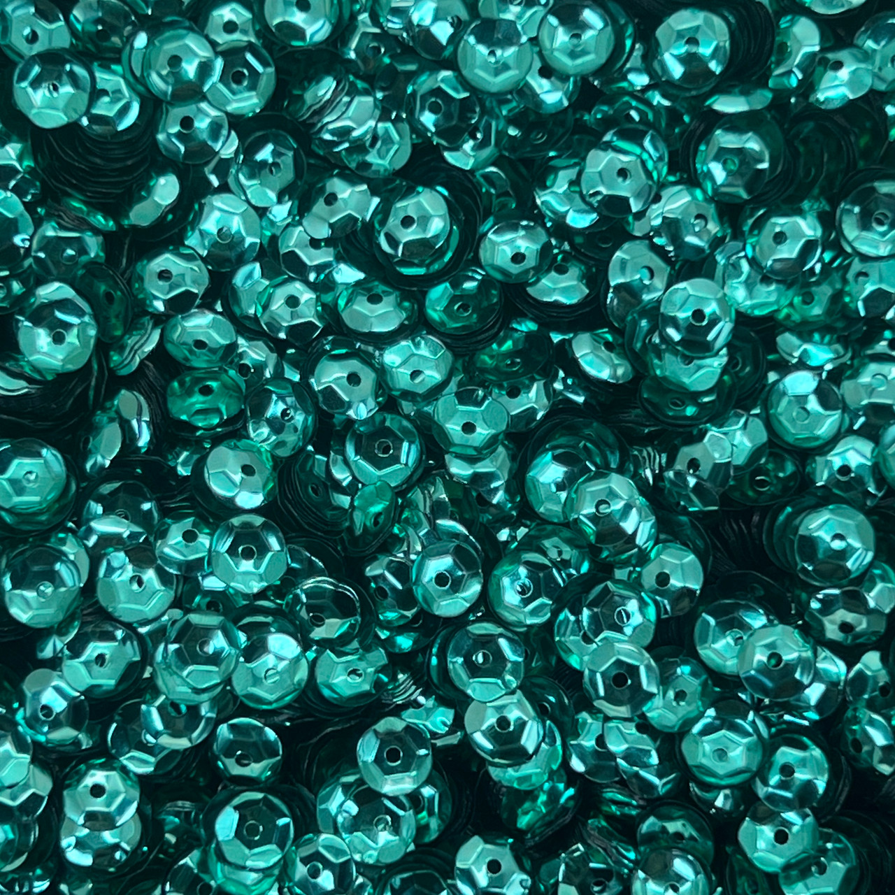 6mm Cup Sequins Light Teal Blue Green Metallic Shiny Made in USA