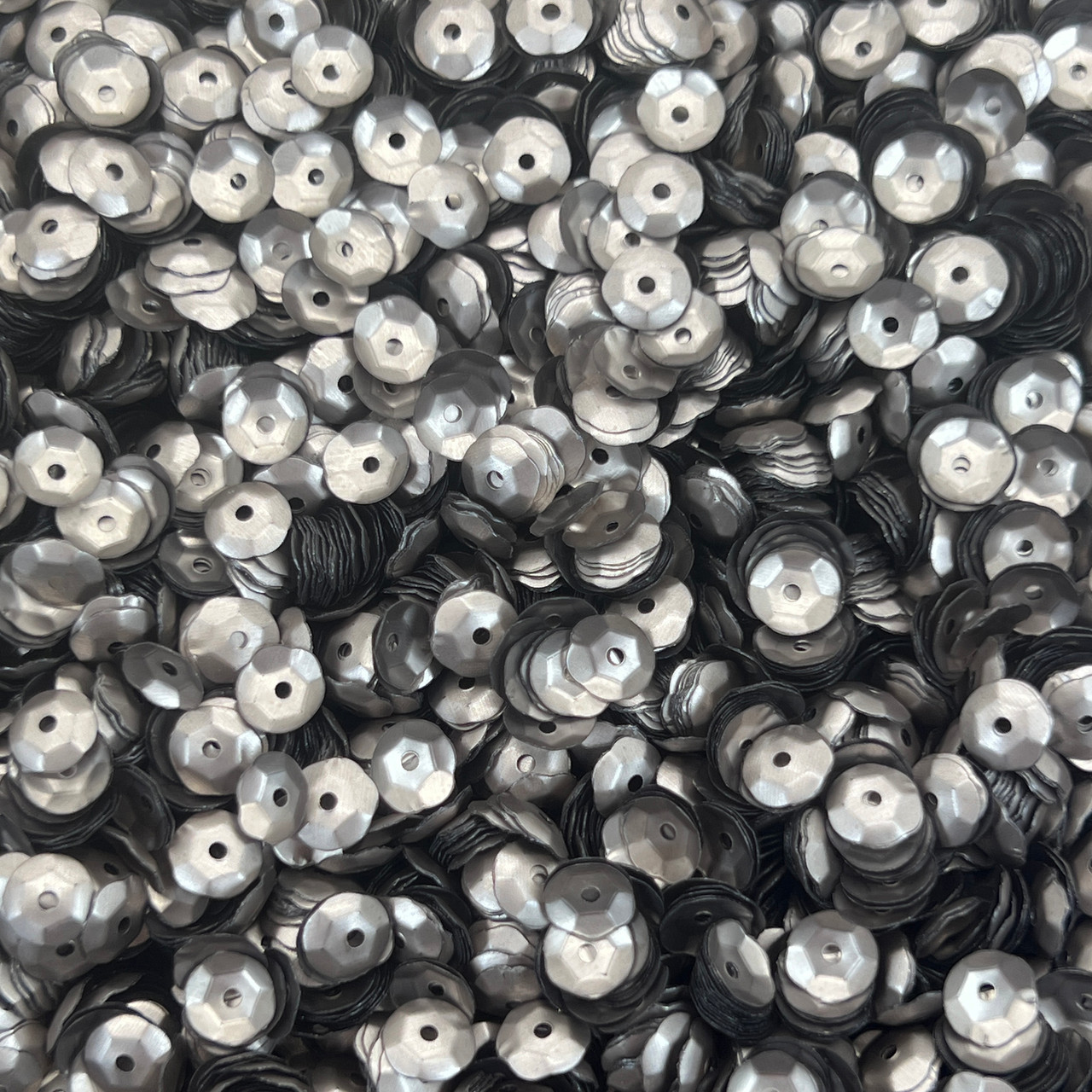 6mm Cup Sequins Pewter Gray Matte Metallic Made in USA