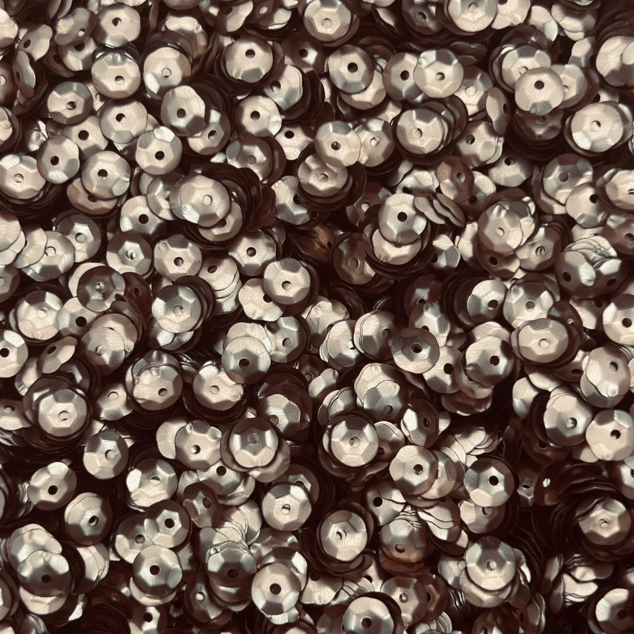 6mm Cup Sequins Light Brown Matte Metallic Made in USA