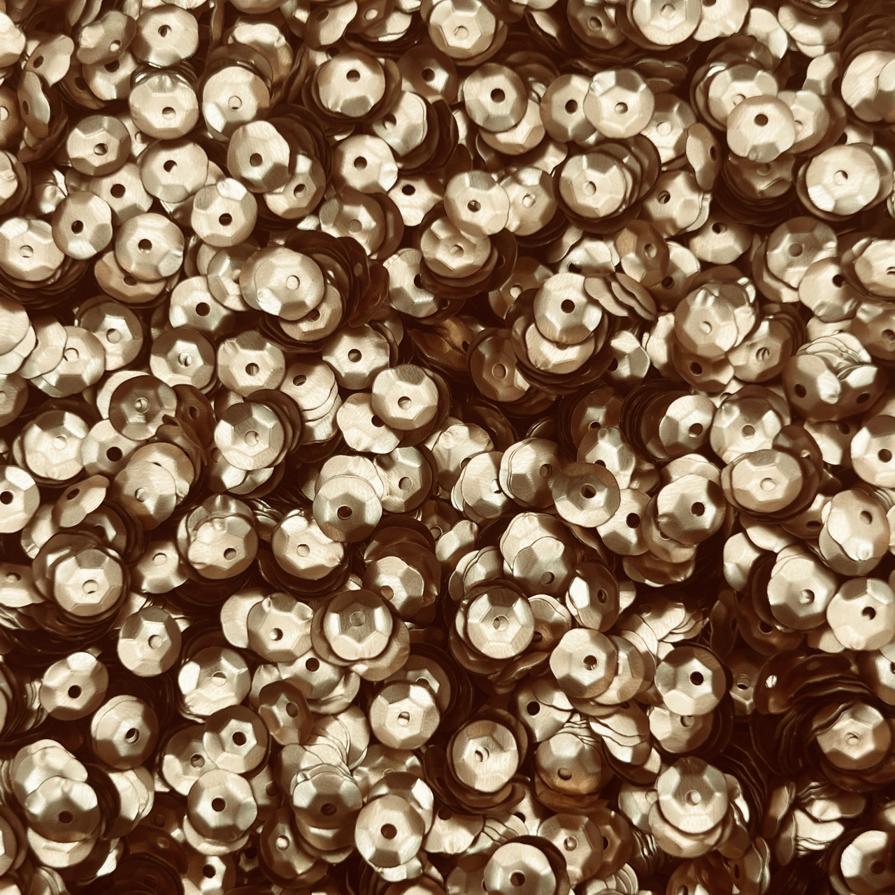 6mm Cup Sequins Light Gold Matte Metallic Made in USA