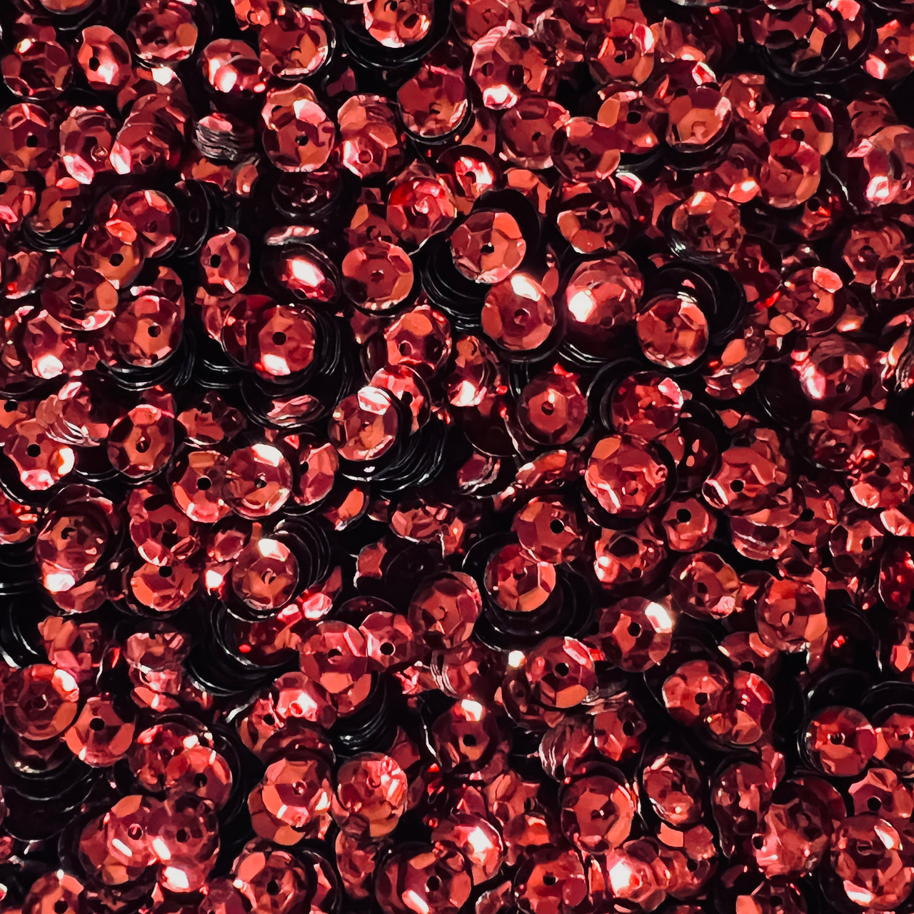 6mm Cup Sequins Cherry Red Wine Metallic Shiny Made in USA