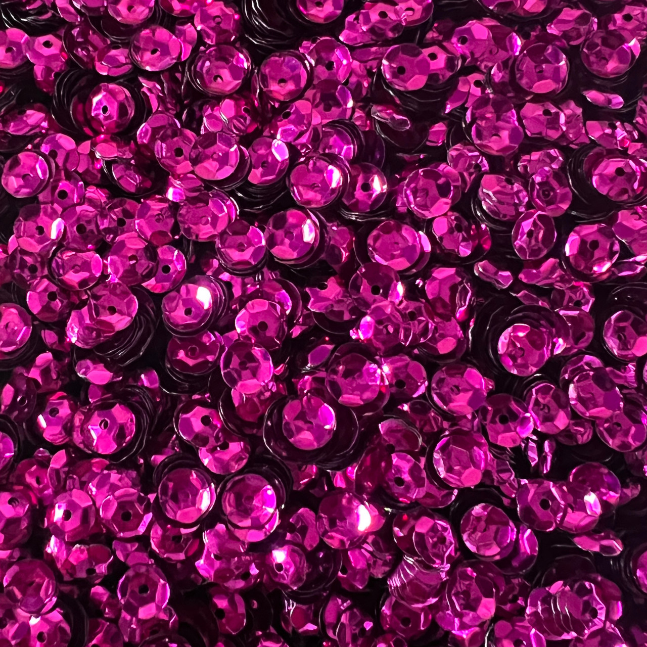 6mm Cup Sequins Magenta Pink Metallic Shiny Made in USA