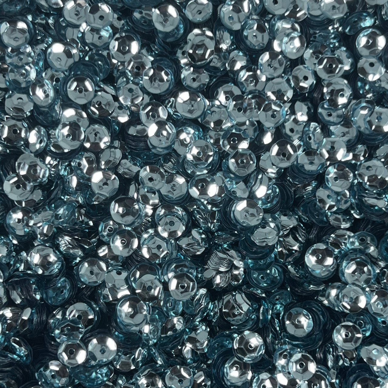 6mm Cup Sequins Ice Blue Metallic Shiny Made in USA