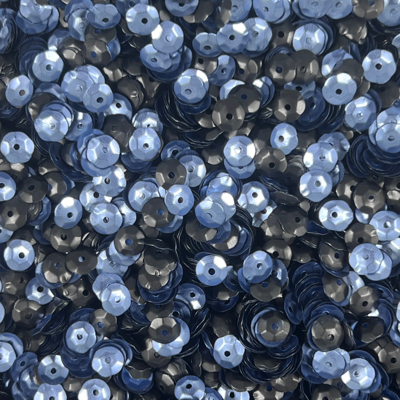 6mm Cup Sequins Periwinkle Blue Matte Silver Metallic Matte Metallic Reversible Made in USA
