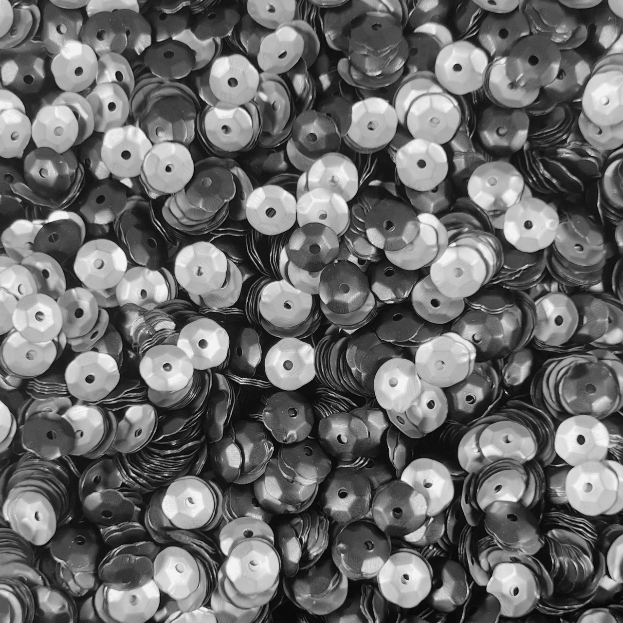 6mm Cup Sequins Silver Black Matte Metallic Reversible Made in USA