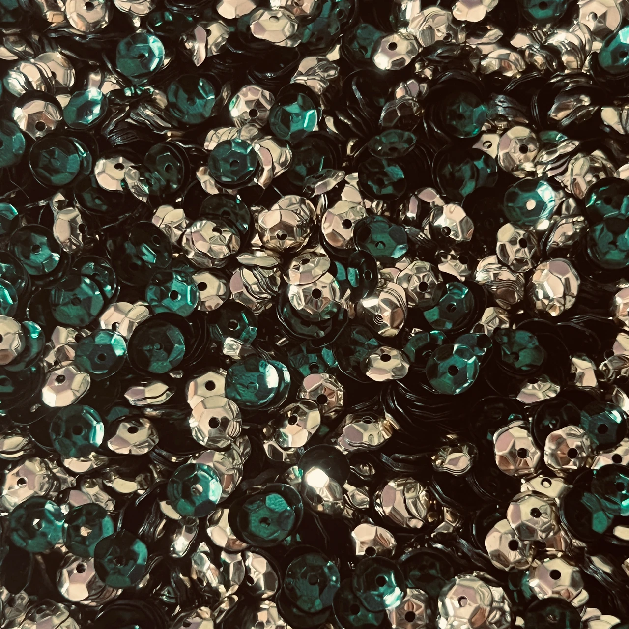 6mm Cup Sequins Dark Teal Light Gold Metallic Reversible Made in USA