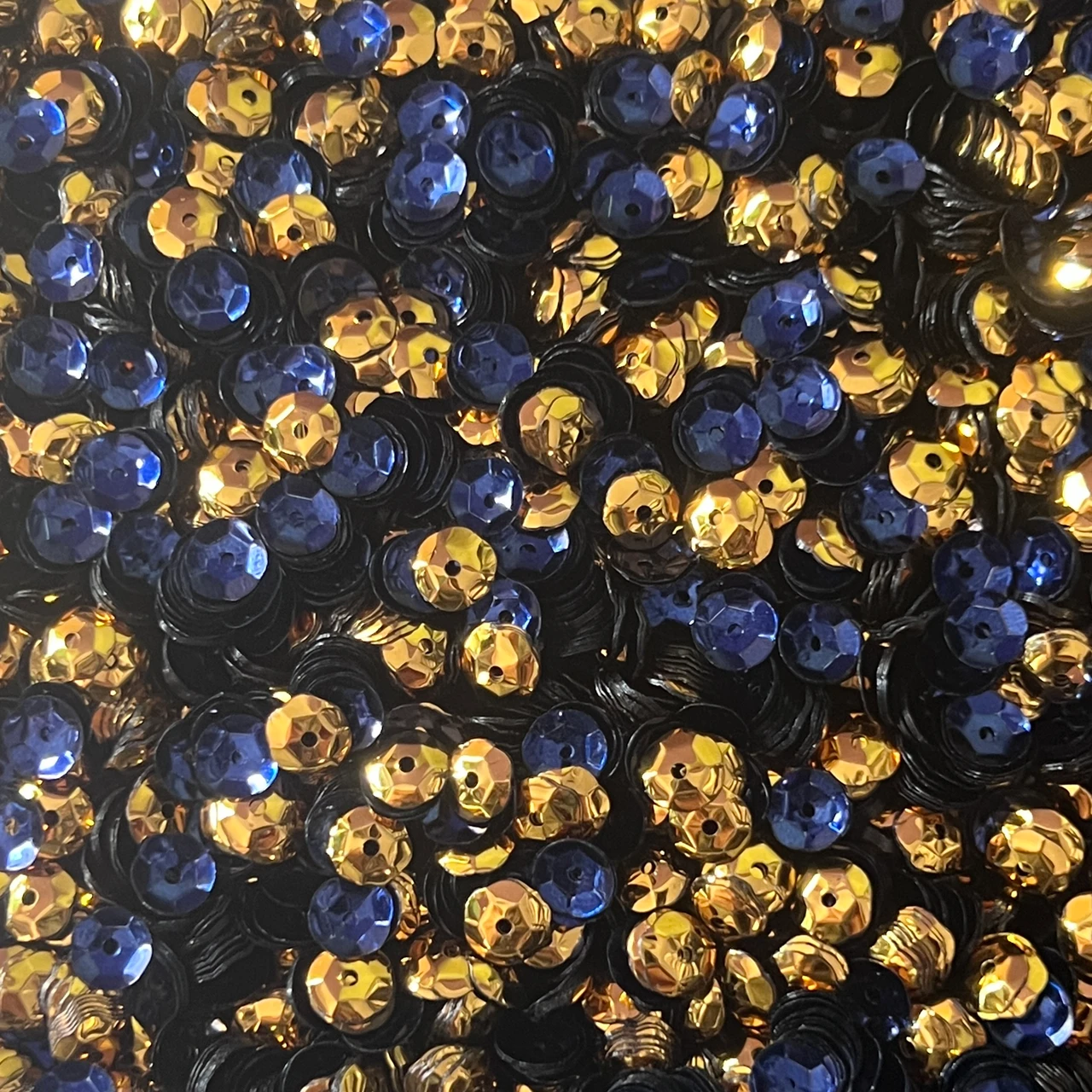 6mm Cup Sequins Royal Purple Gold Metallic Reversible Made in USA