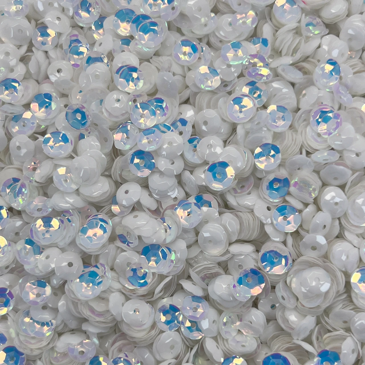 6mm Cup Sequins Blue Lilac White Rainbow Iris Duo Made in USA