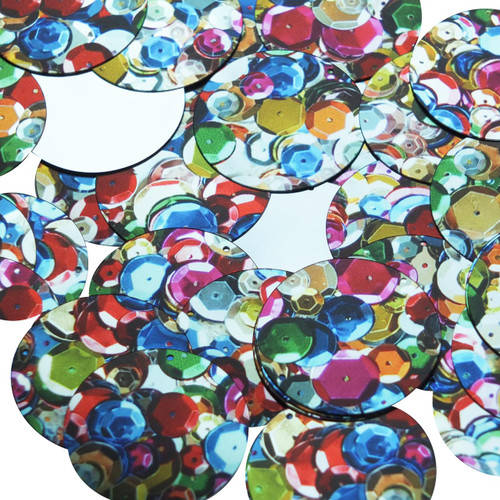 1.5" Sequins Multicolor Sequined Mix Pattern Opaque