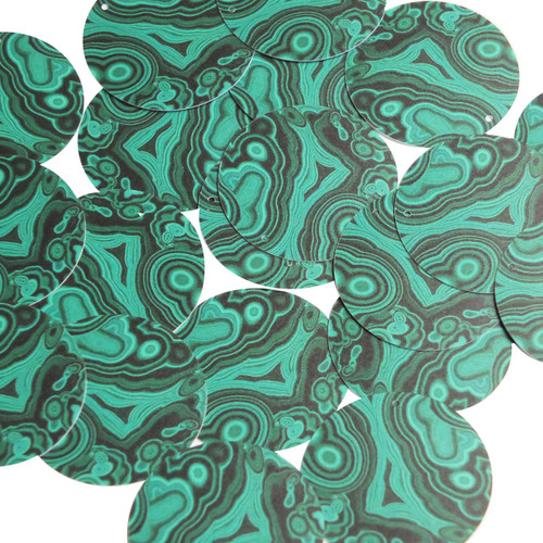 1.5" Sequins Malachite Green Gem Rocks Opaque