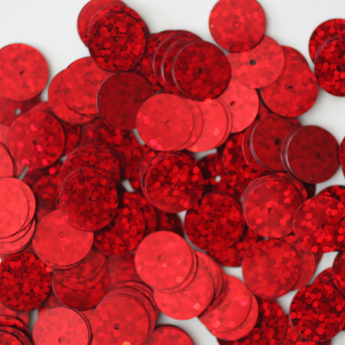 10mm Sequins Red Hologram Glitter Sparkle Metallic