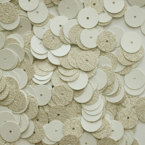 10mm Sequins Beige Leather Effect