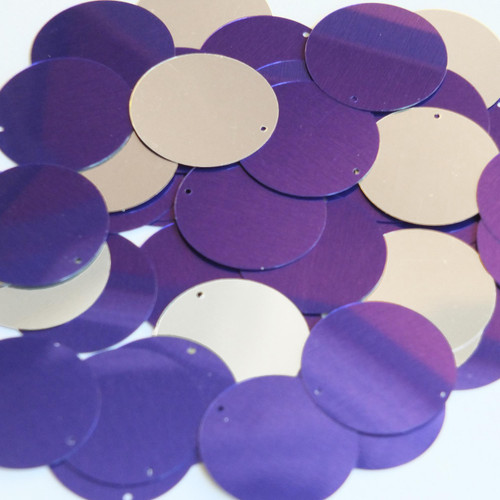 30mm Sequins Purple Silver Metallic