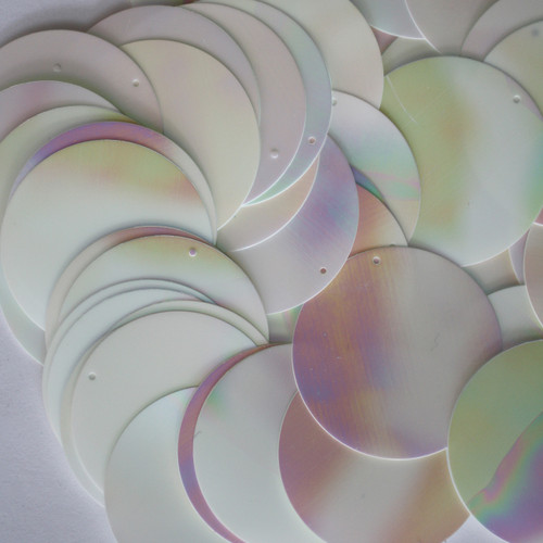 30mm Sequins White Rainbow Iris Shiny Opaque 30mm Sequins White Rainbow Iris Shiny Opaque