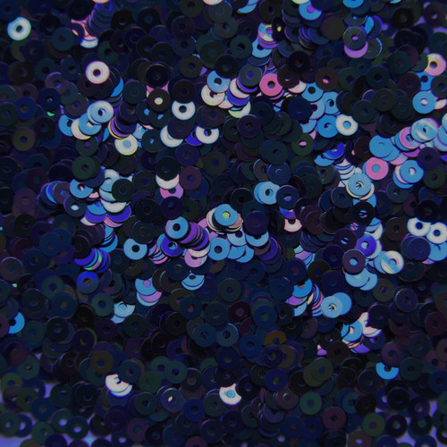 3mm Sequins Midnight Rainbow Iris Metallic