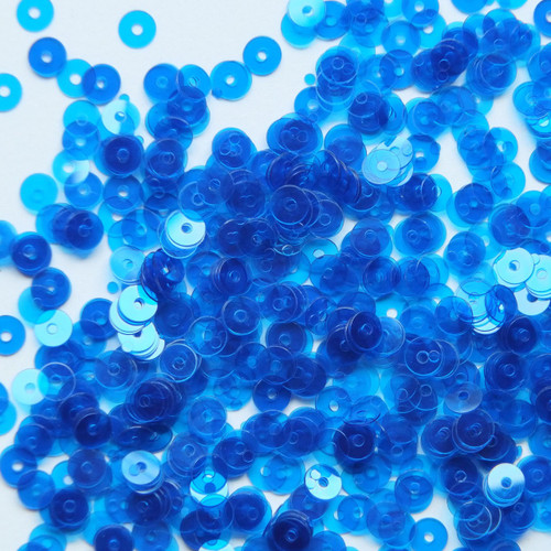 4mm Sequins Turquoise Blue Transparent See-Thru