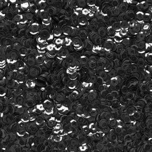 5mm Cup Sequins Deep Charcoal Gray Black Transparent See-Thru