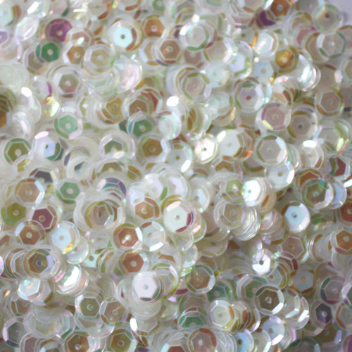 6mm Cup Sequins Crystal Rainbow Iris Iridescent Warm Hue