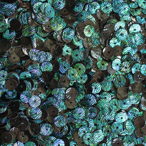 6mm Sequins Van Gogh Starry Night Blue Green Embosssed Swirl Texture